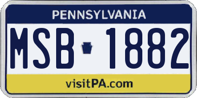 PA license plate MSB1882