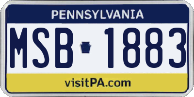 PA license plate MSB1883
