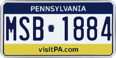 PA license plate MSB1884