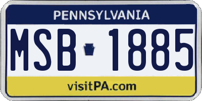 PA license plate MSB1885
