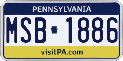 PA license plate MSB1886