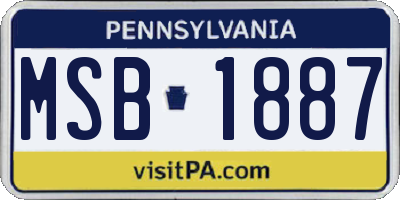 PA license plate MSB1887