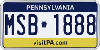 PA license plate MSB1888
