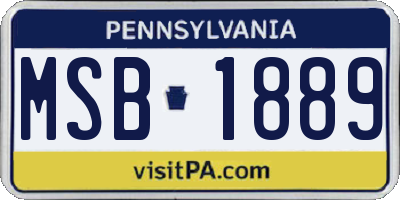 PA license plate MSB1889