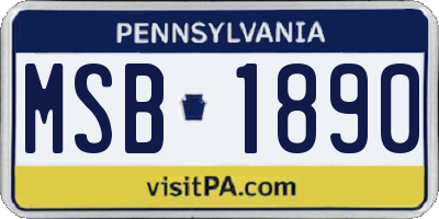 PA license plate MSB1890