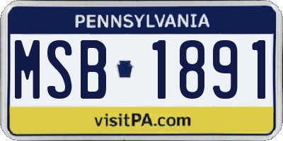 PA license plate MSB1891