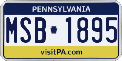 PA license plate MSB1895