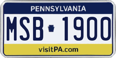 PA license plate MSB1900