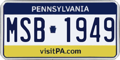 PA license plate MSB1949