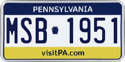 PA license plate MSB1951