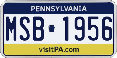 PA license plate MSB1956