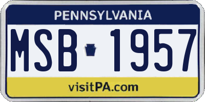 PA license plate MSB1957