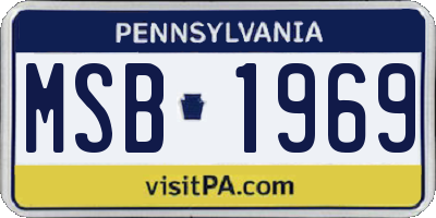 PA license plate MSB1969