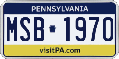 PA license plate MSB1970