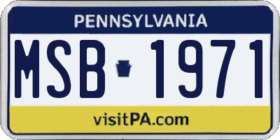 PA license plate MSB1971