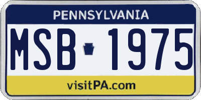 PA license plate MSB1975