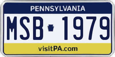 PA license plate MSB1979