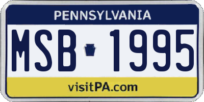 PA license plate MSB1995