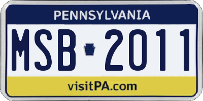 PA license plate MSB2011