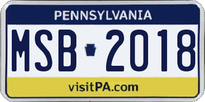 PA license plate MSB2018