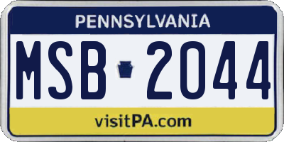 PA license plate MSB2044