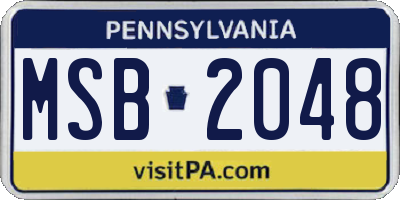PA license plate MSB2048