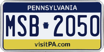 PA license plate MSB2050
