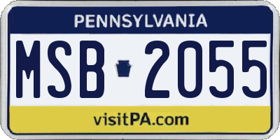 PA license plate MSB2055