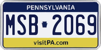 PA license plate MSB2069