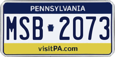 PA license plate MSB2073