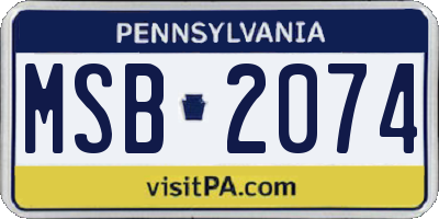 PA license plate MSB2074