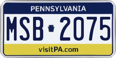 PA license plate MSB2075