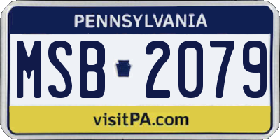 PA license plate MSB2079