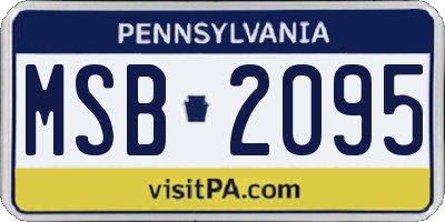 PA license plate MSB2095