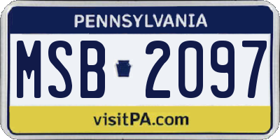 PA license plate MSB2097