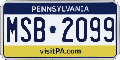 PA license plate MSB2099