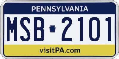 PA license plate MSB2101