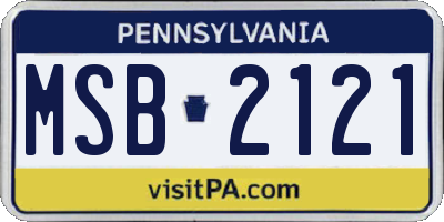 PA license plate MSB2121