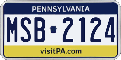 PA license plate MSB2124