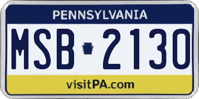 PA license plate MSB2130