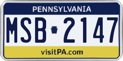 PA license plate MSB2147