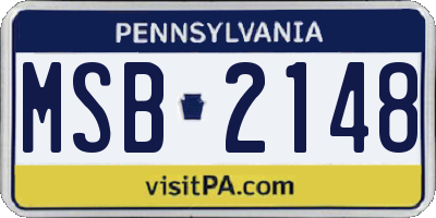 PA license plate MSB2148