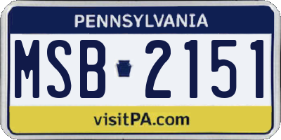 PA license plate MSB2151