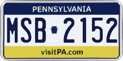 PA license plate MSB2152
