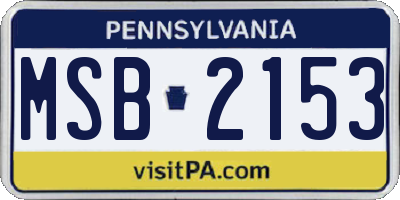 PA license plate MSB2153