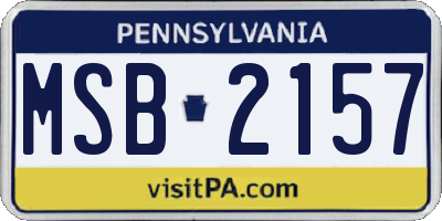 PA license plate MSB2157