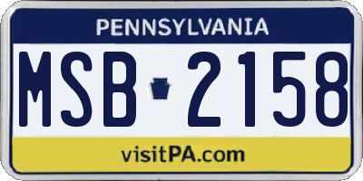 PA license plate MSB2158