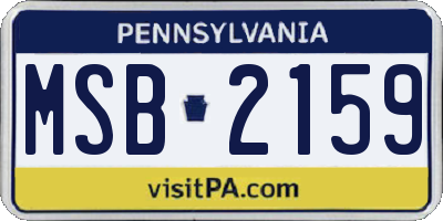 PA license plate MSB2159