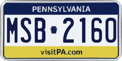 PA license plate MSB2160