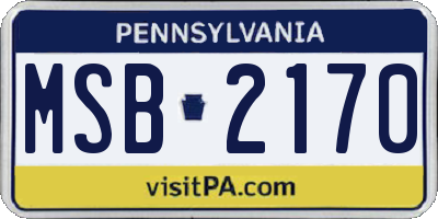 PA license plate MSB2170